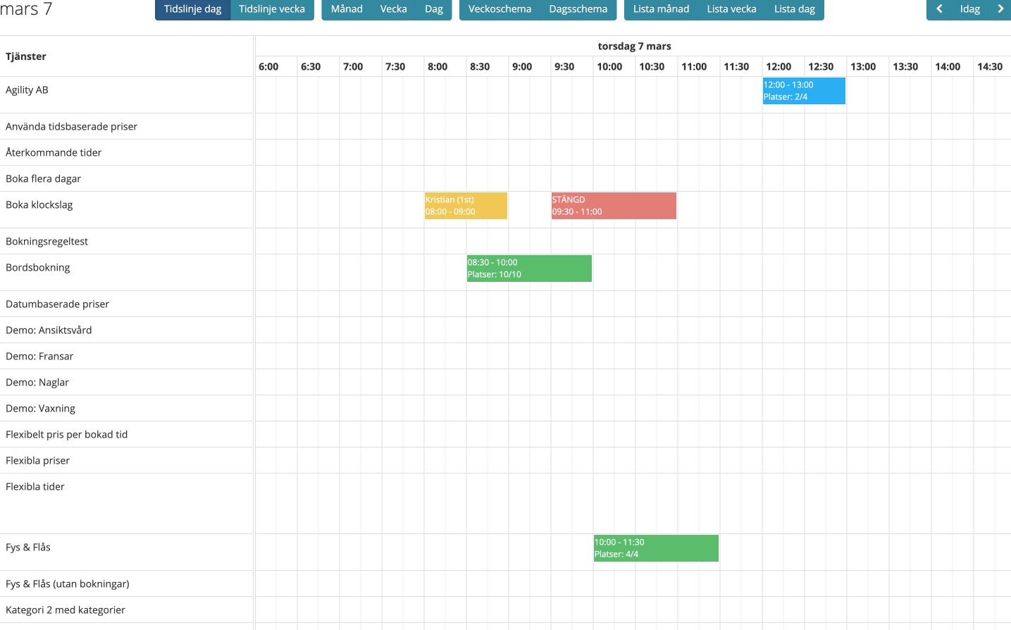 Kalender i helskärmsvy